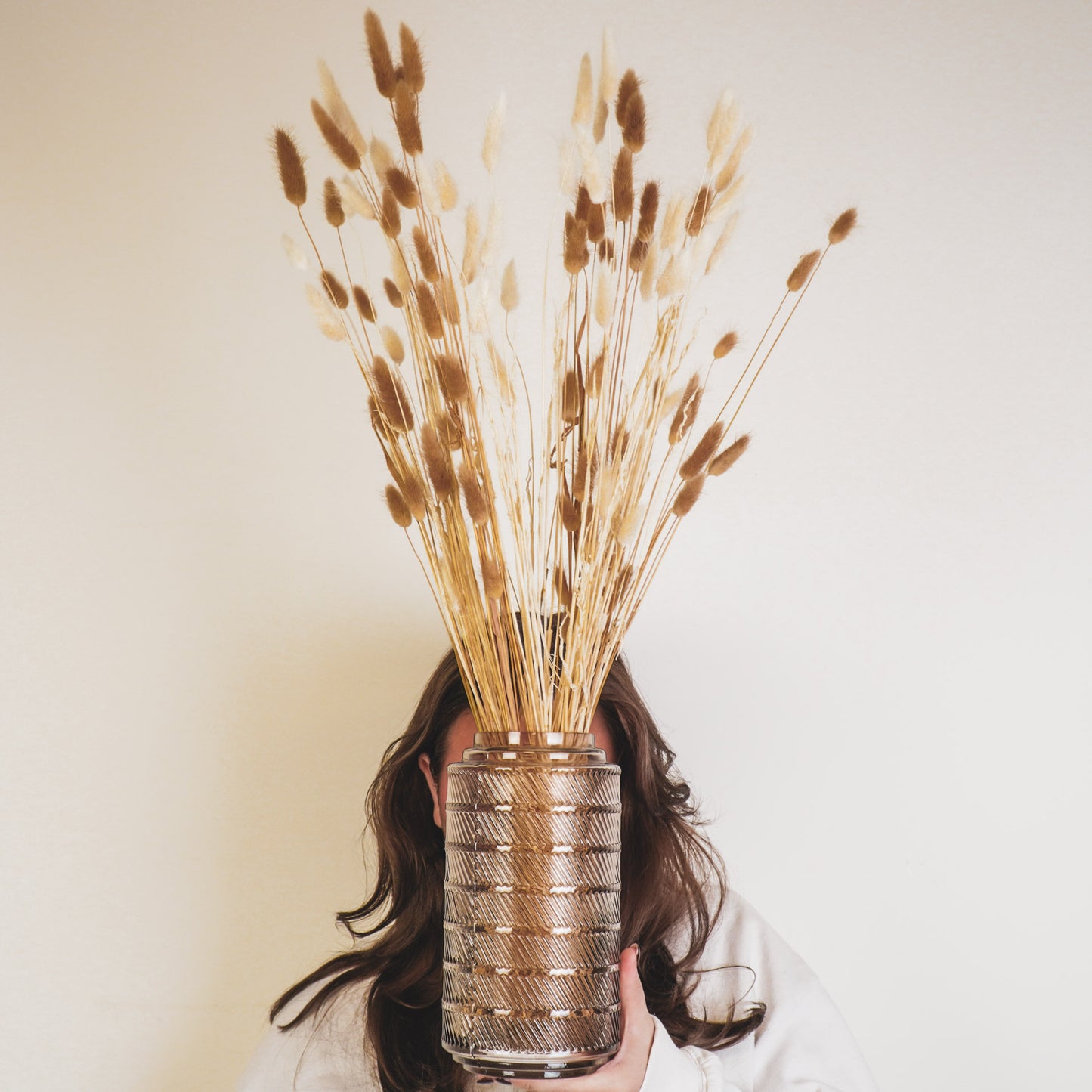 Vase - Pattern - Glass - Brown - 12,5x23cm