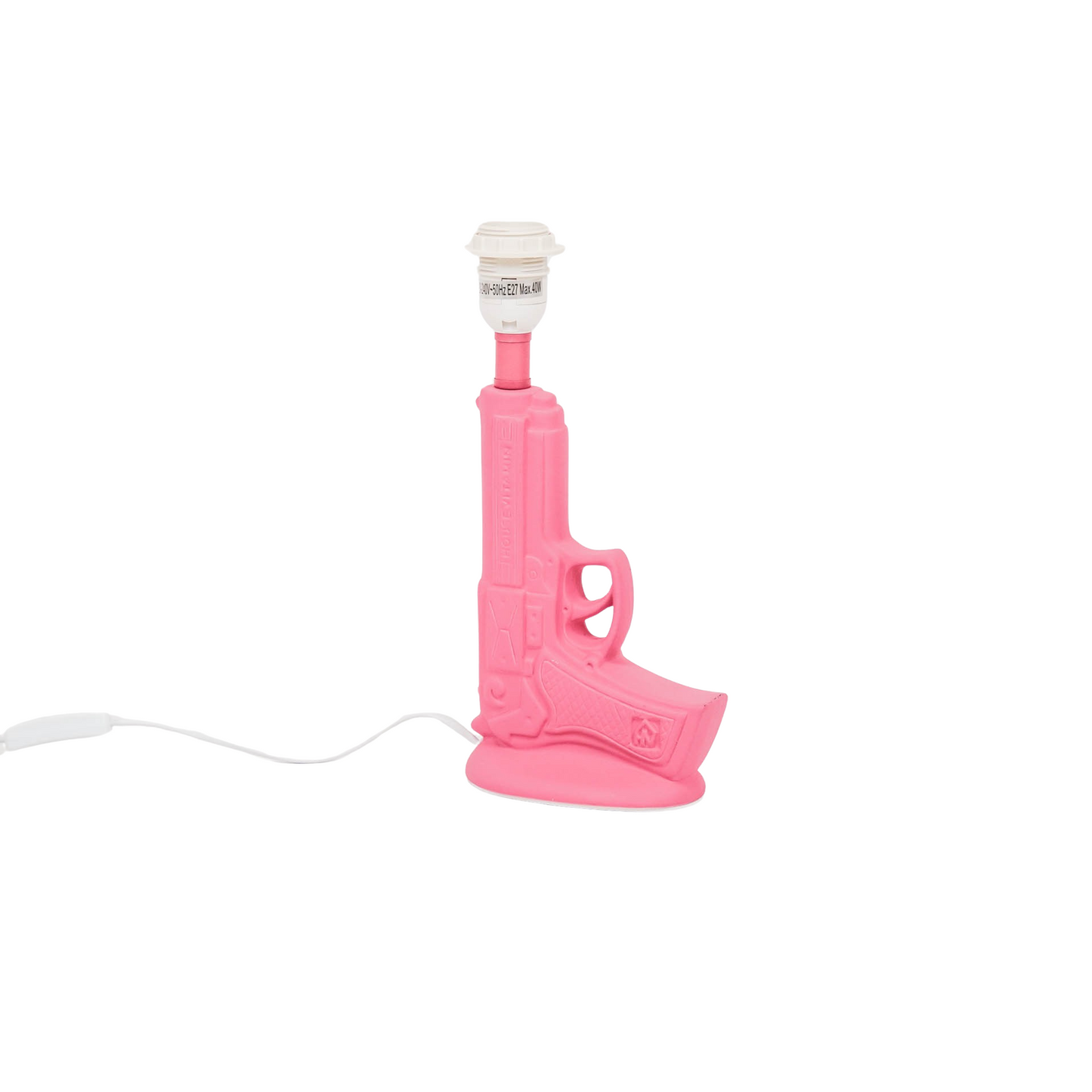 Table Lamp - Gun - Ceramic - Neon Pink - E27 - 15x9x32cm