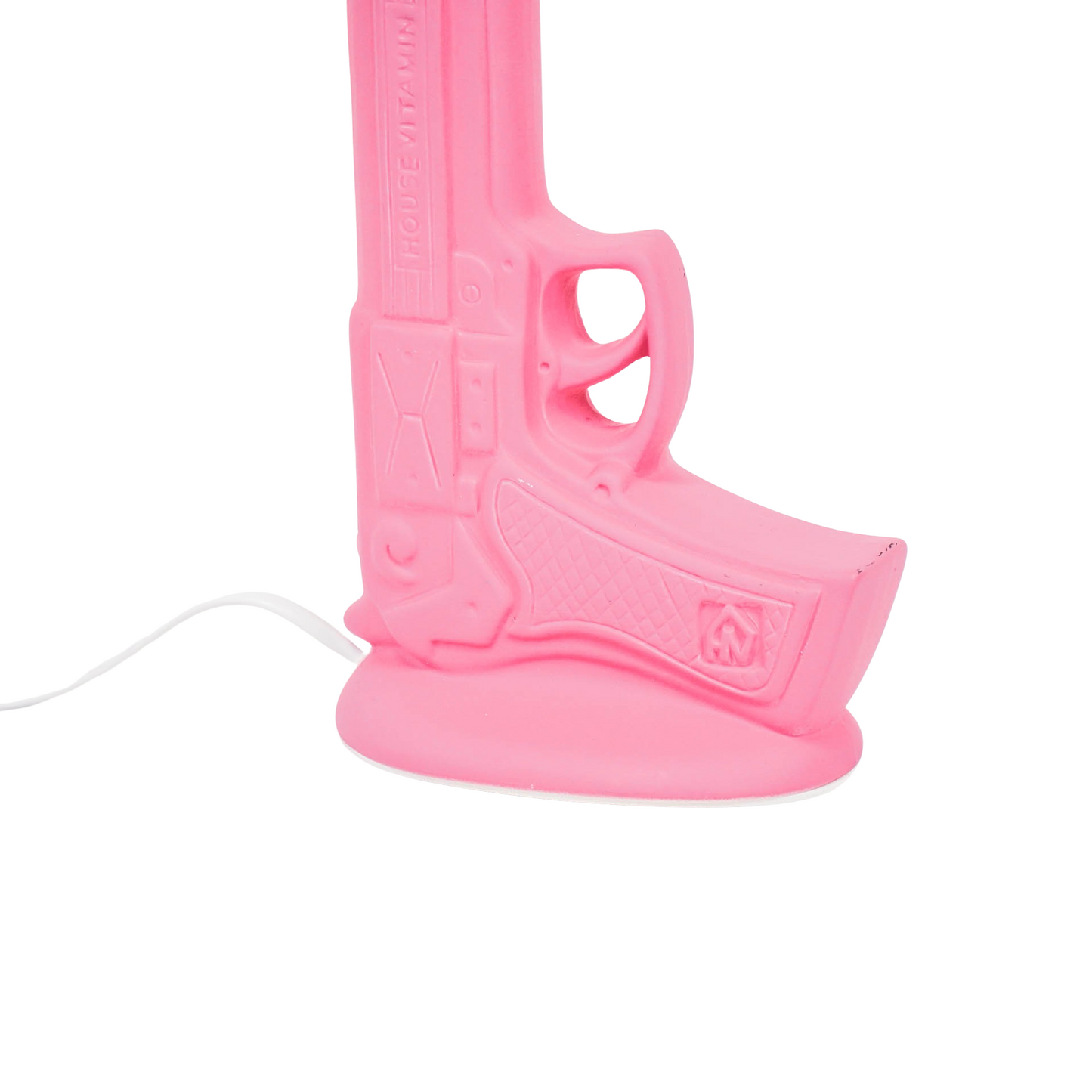 Table Lamp - Gun - Ceramic - Neon Pink - E27 - 15x9x32cm