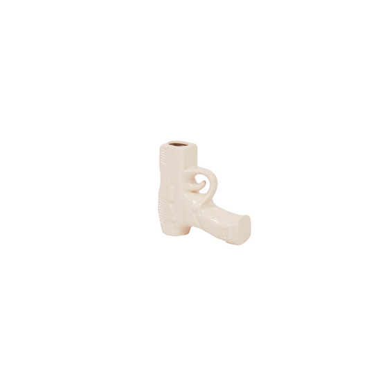 Vase - Gun - Ceramics - White - 12x5x12cm