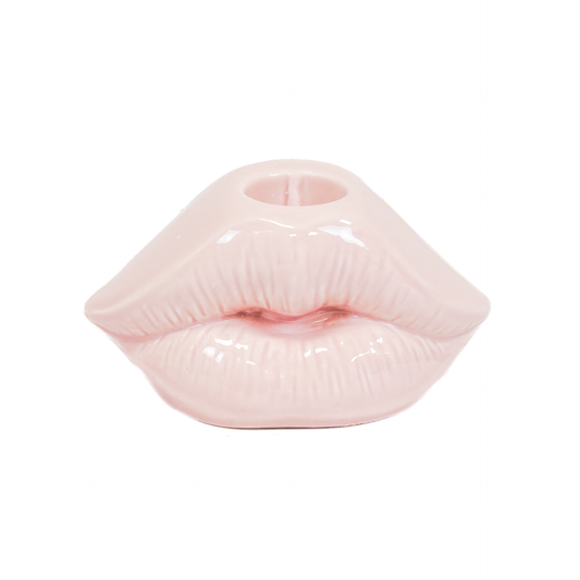 Candle holder - Lip - Ceramic - Light Pink - 10,5x6,5x5,5cm