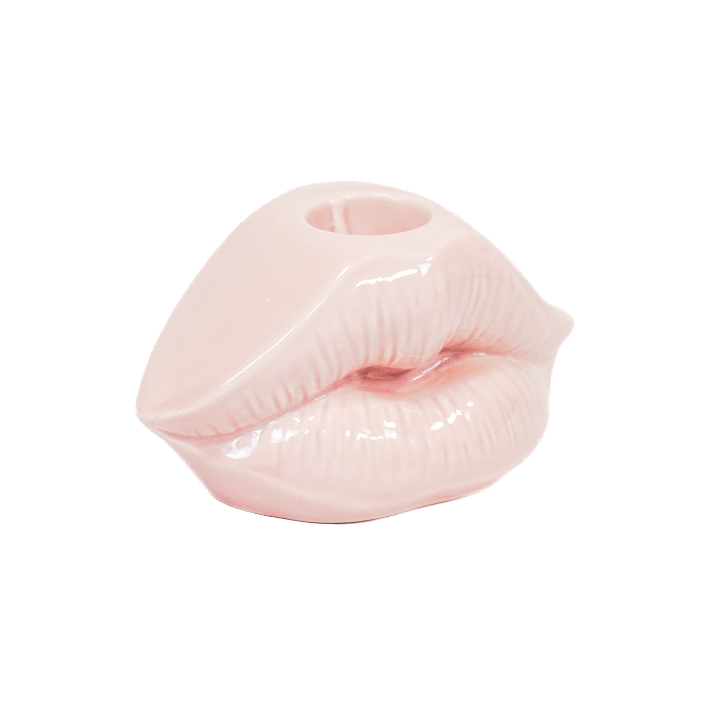 Candle holder - Lip - Ceramic - Light Pink - 10,5x6,5x5,5cm