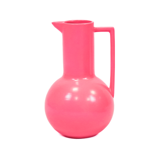 Vase - Jug - Ceramic - Neon Pink - 17,5x17,5x27,5cm