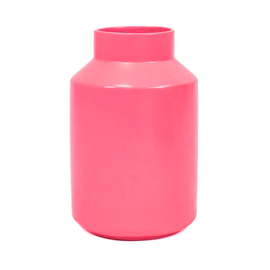 Vase - Ceramic - Neon Pink - 19x19x30cm
