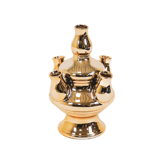 Vase - Tulip - Ceramic - Gold - 15x15x20cm