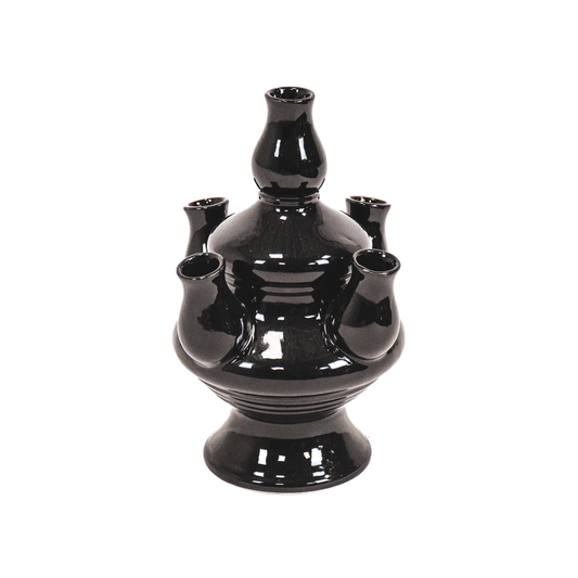 Vase - Tulip - Ceramic - Black - 15x15x20cm