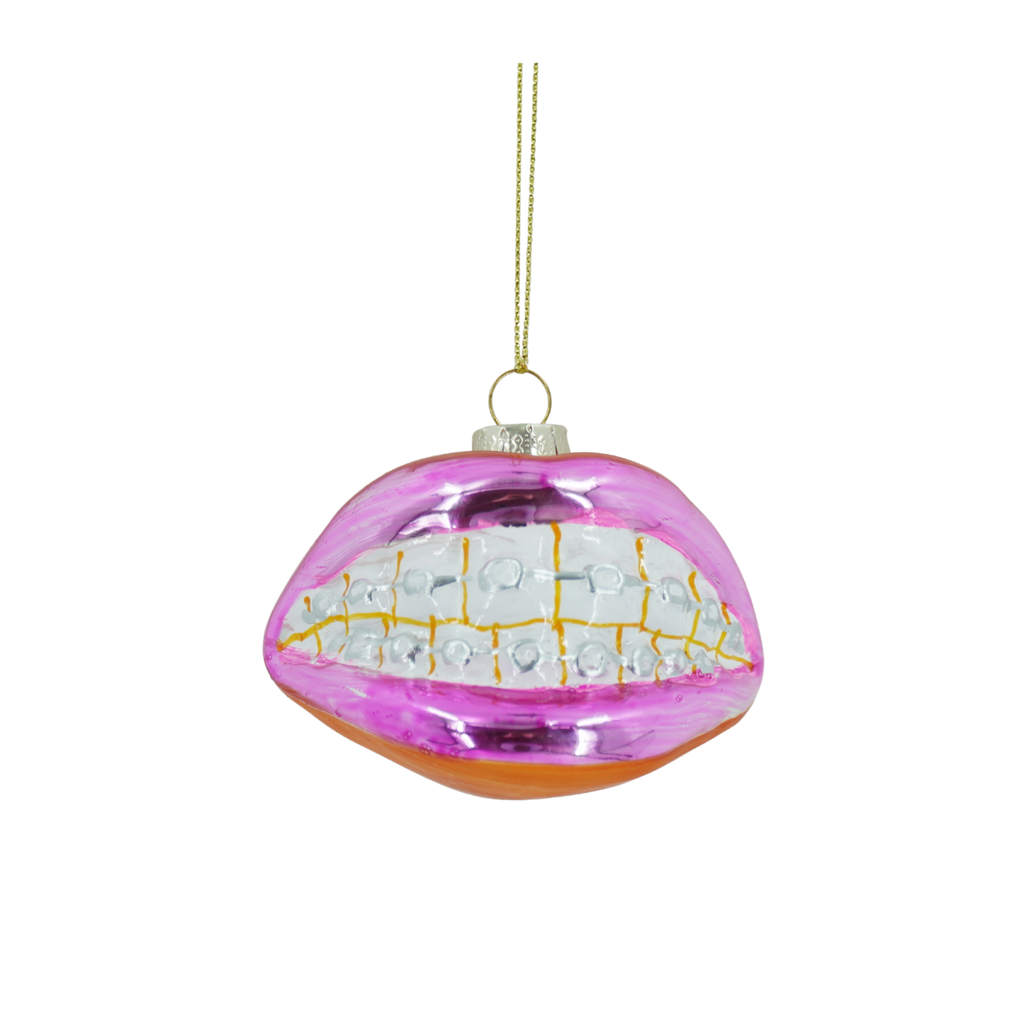 Ornament - Xmas Hanger - Braclet Lip - Glass - Pink - 9x6,5x6,5cm