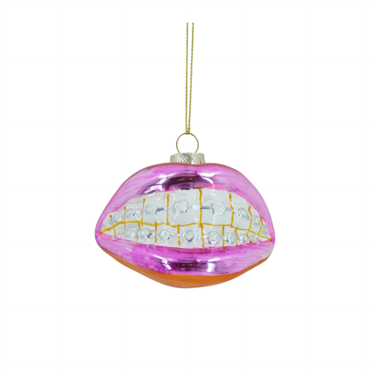 Ornament - Xmas Hanger - Braclet Lip - Glass - Pink - 9x6,5x6,5cm