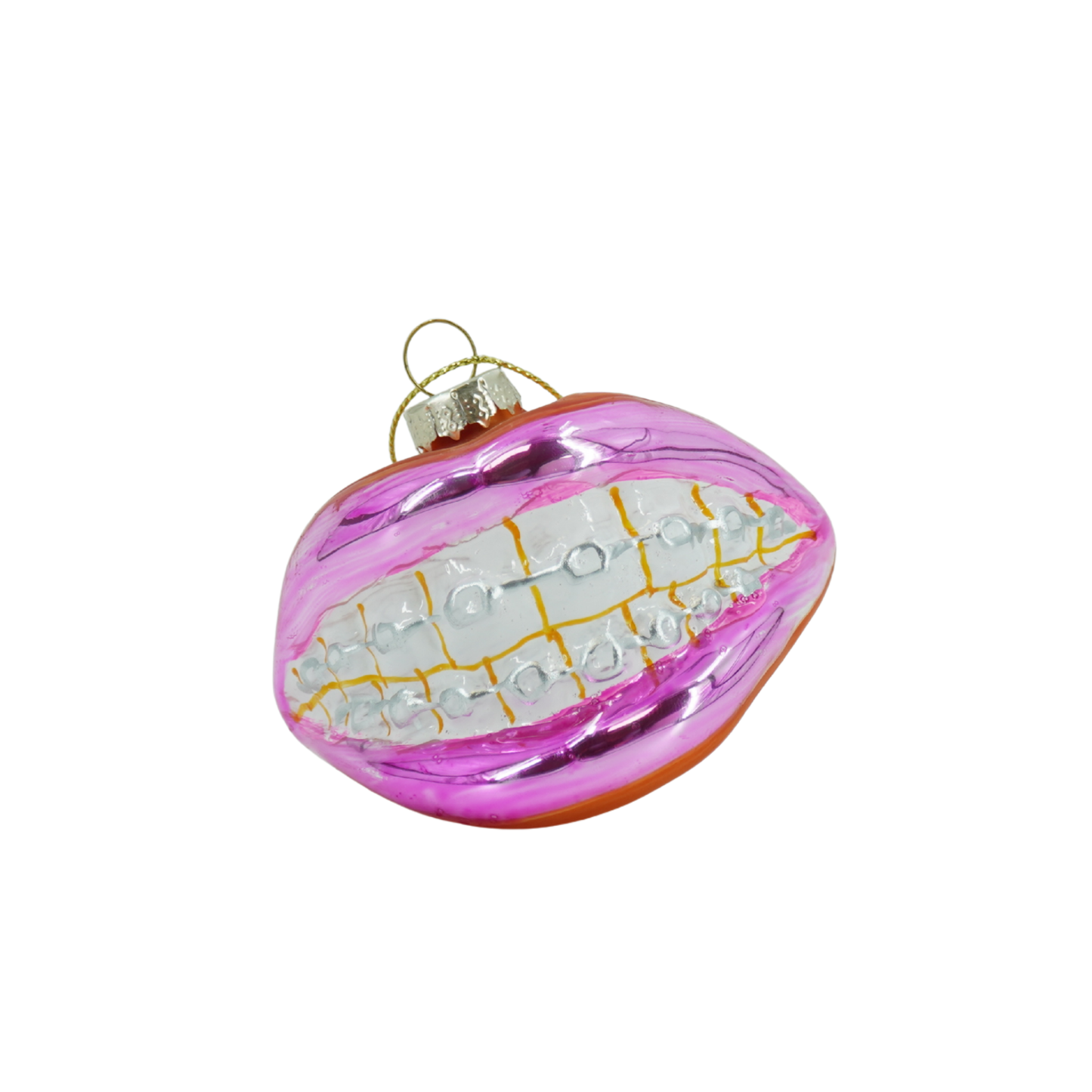 Ornament - Xmas Hanger - Braclet Lip - Glass - Pink - 9x6,5x6,5cm