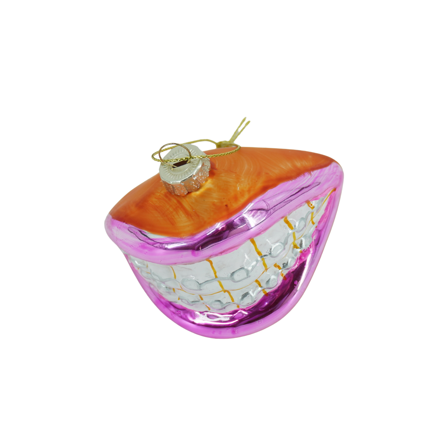 Ornament - Xmas Hanger - Braclet Lip - Glass - Pink - 9x6,5x6,5cm