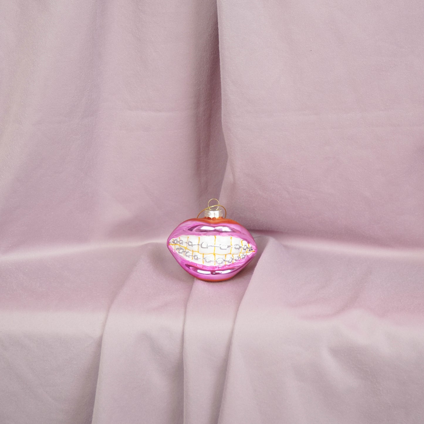 Ornament - Xmas Hanger - Braclet Lip - Glass - Pink - 9x6,5x6,5cm