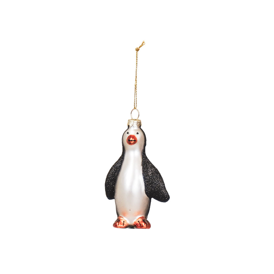 Xmas Hanger - Penguin - Glass - Black - 6x3,5x10cm