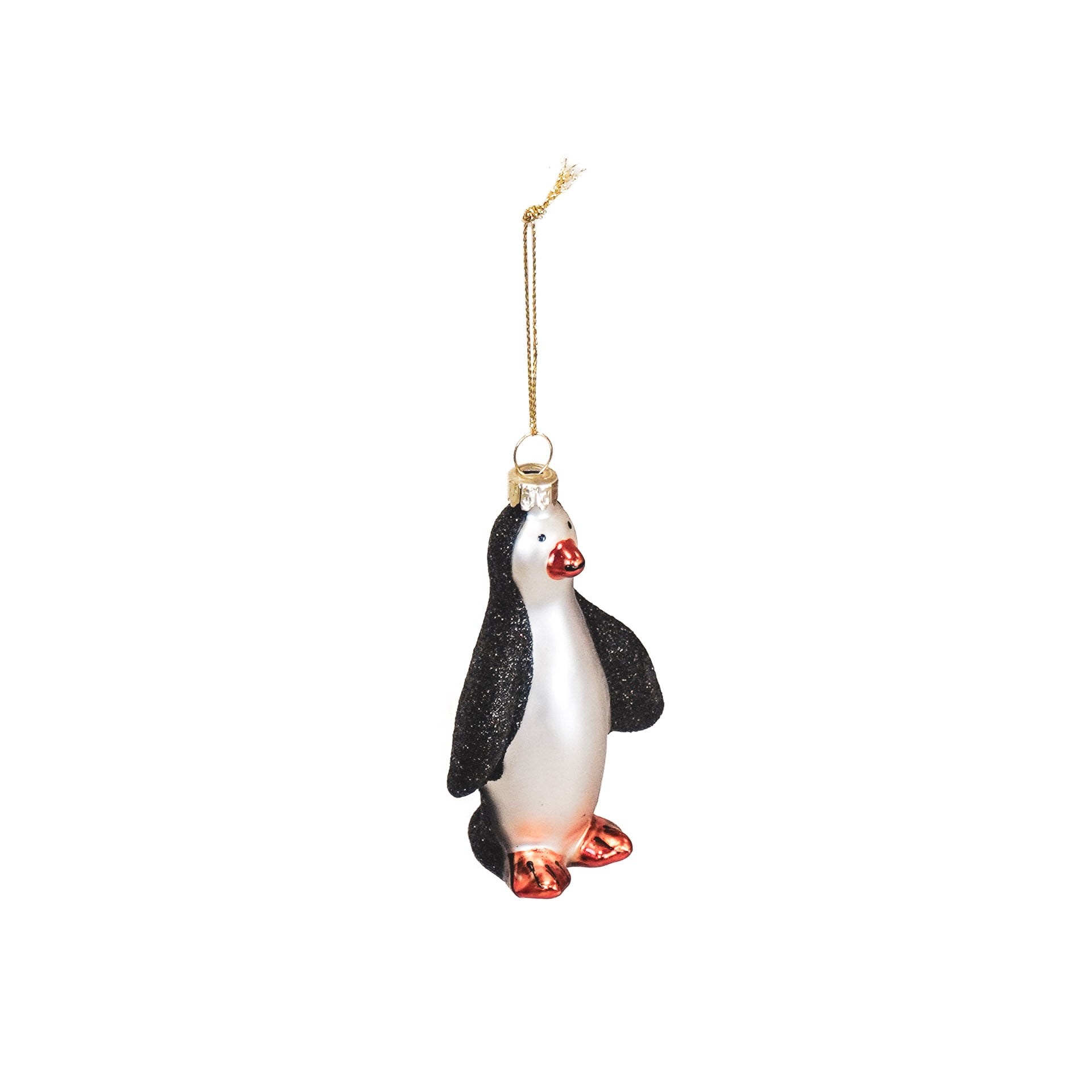 Xmas Hanger - Penguin - Glass - Black - 6x3,5x10cm