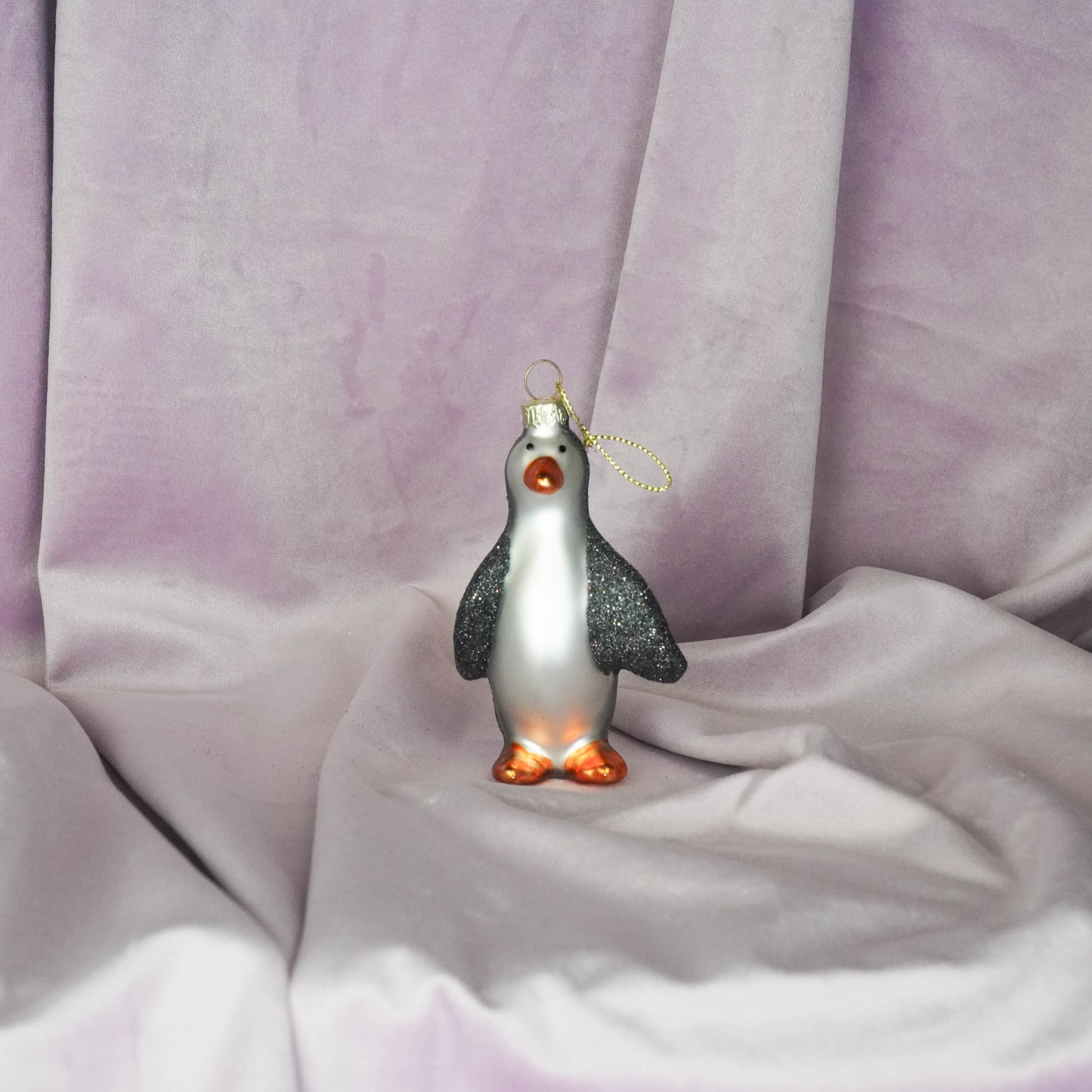 Xmas Hanger - Penguin - Glass - Black - 6x3,5x10cm