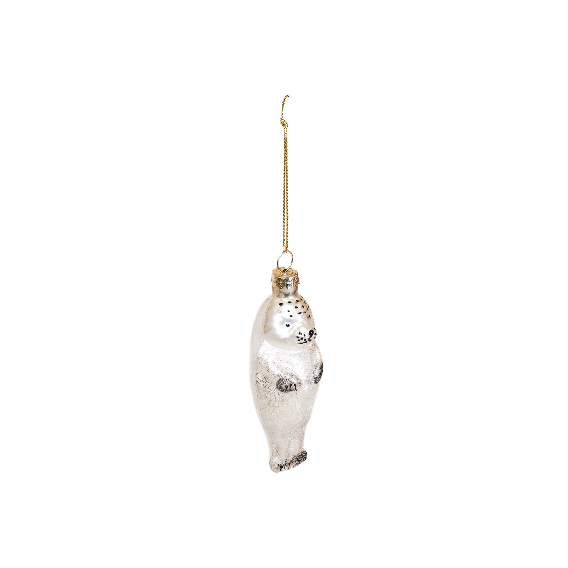 Xmas Hanger - Seal - Glass - White - 3,5x3,5x9,5cm