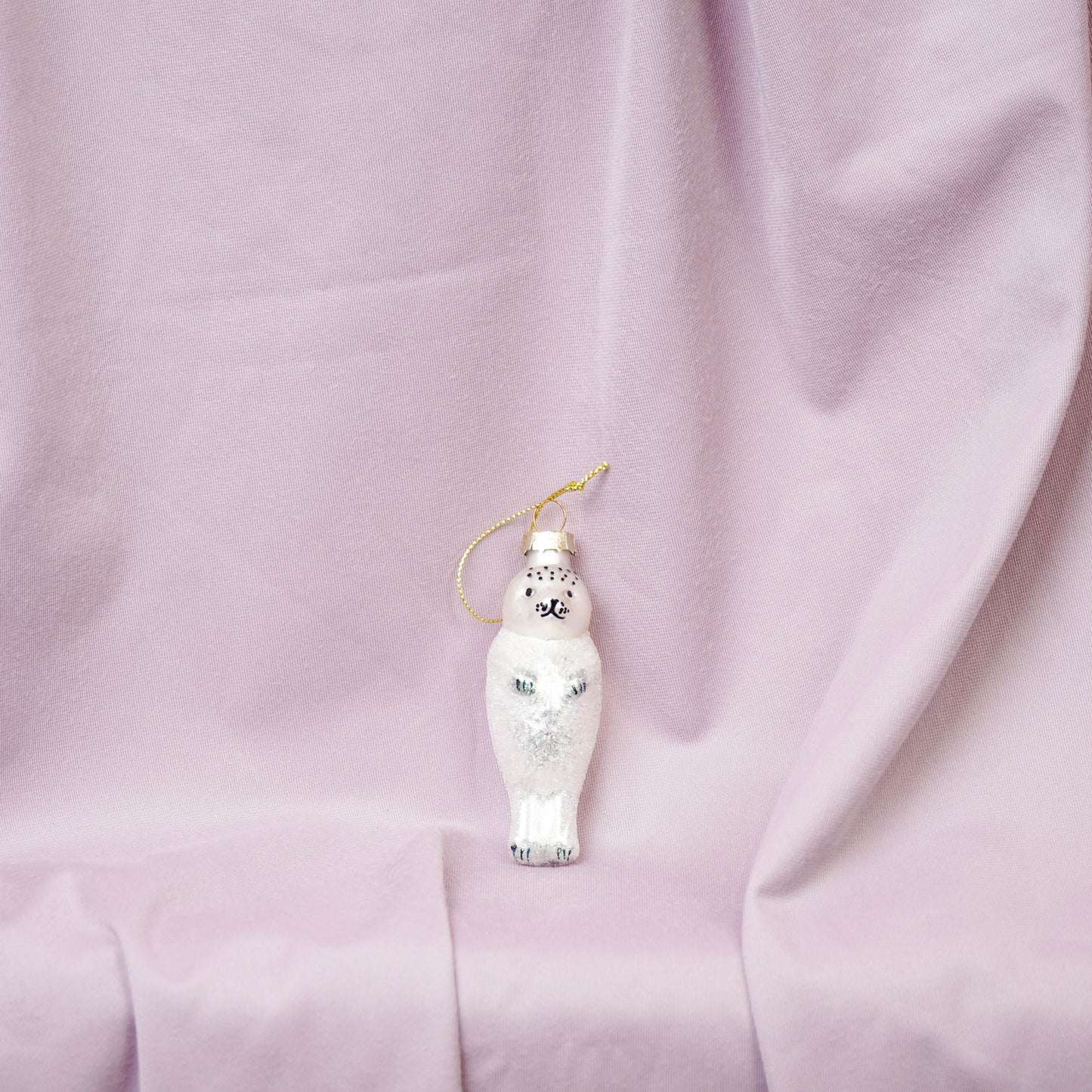 Xmas Hanger - Seal - Glass - White - 3,5x3,5x9,5cm