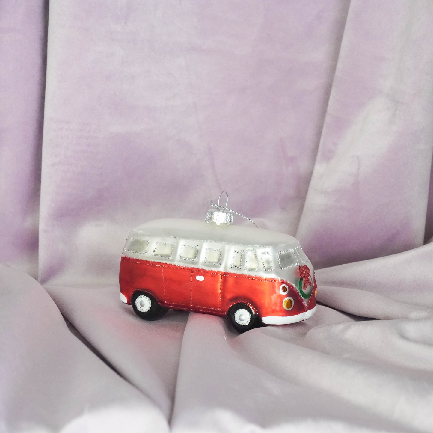 Xmas Hanger - Bus - Glass - Red - 10,5x4,5x6cm