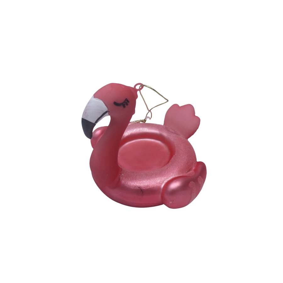 Xmas hanger - Flamingo - Blown up - Glass - 10x10,5x9cm