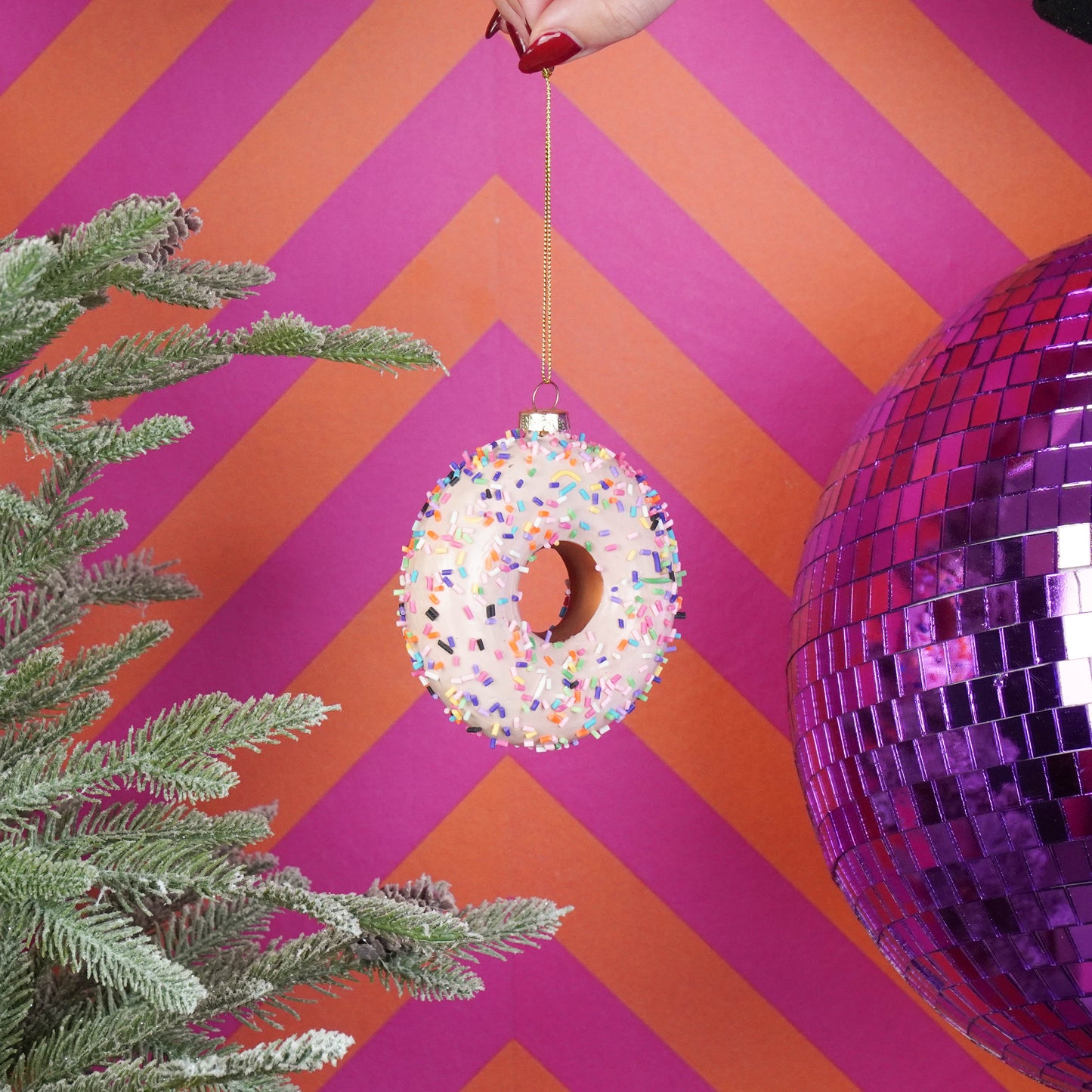 Xmas Hanger - Donut - Glass - 9,5x3,5cm