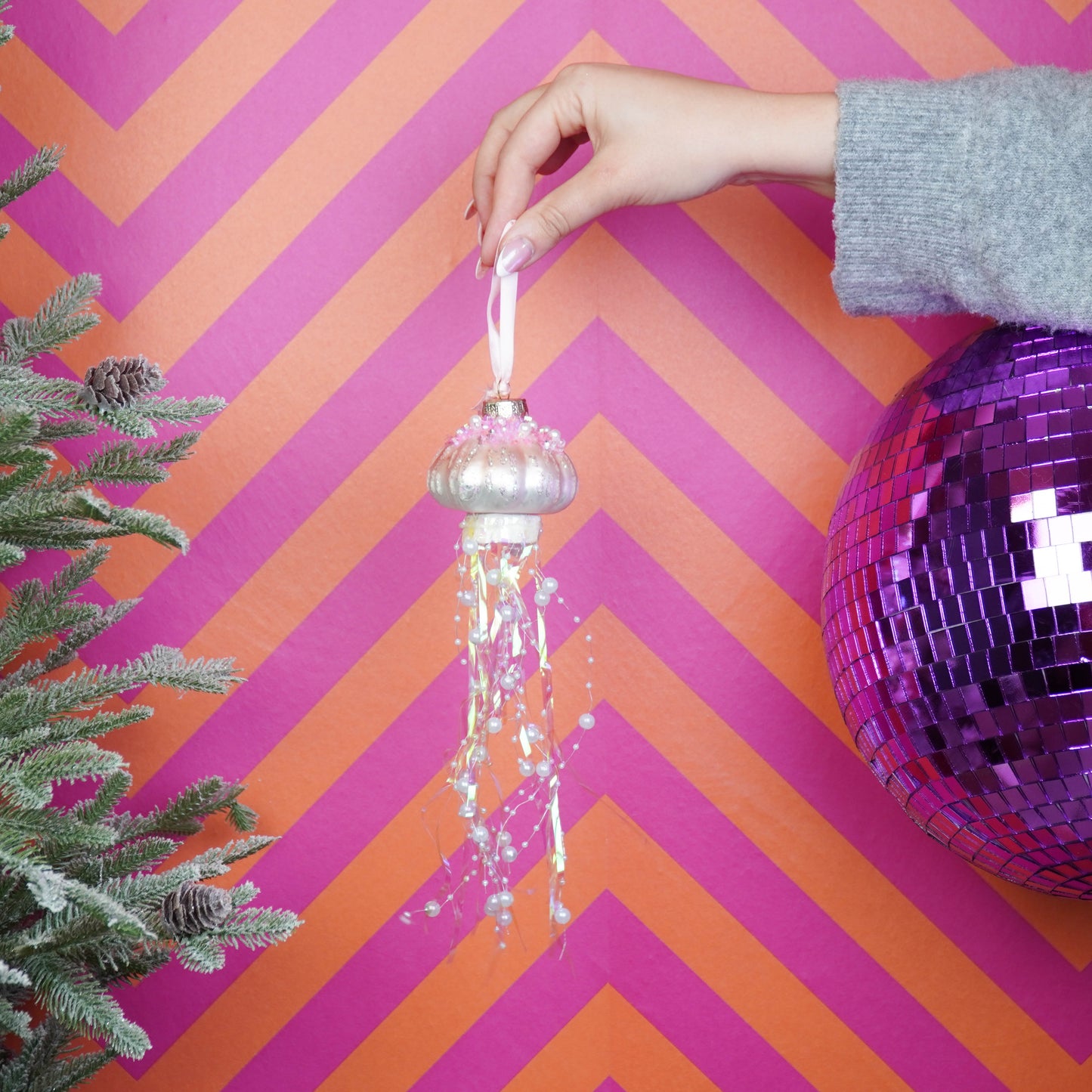 Xmas Hanger - Jellyfish - Glass - 7x25cm