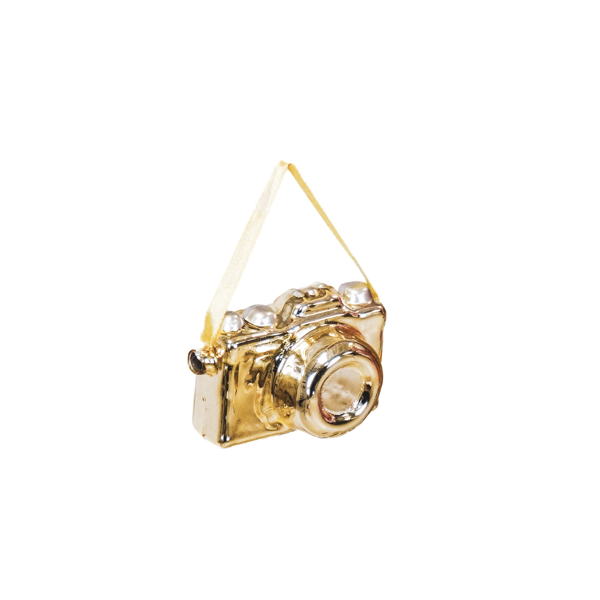 Xmas Hanger - Camera - Glass - Gold - 8x5x4cm