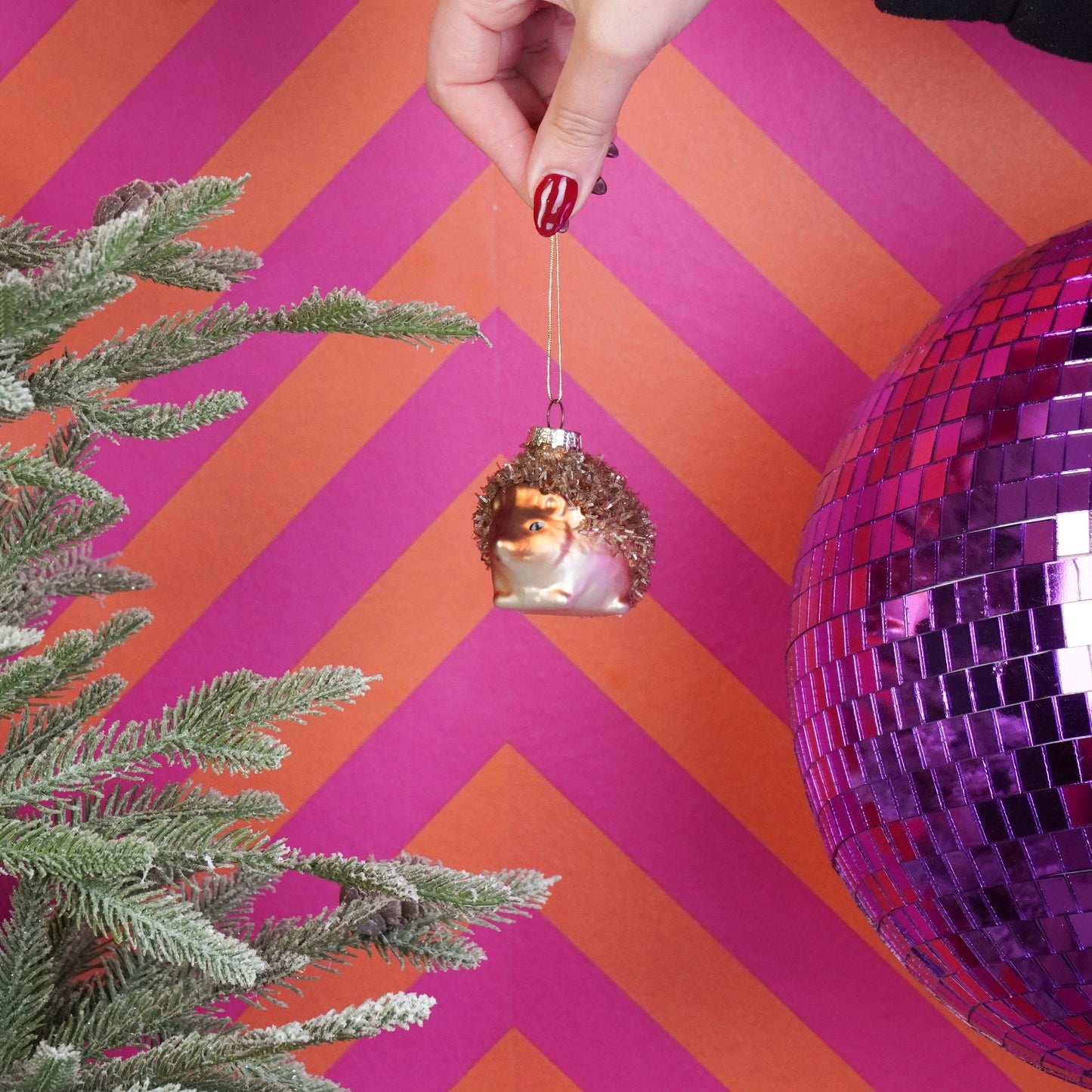 Xmas Hanger - Hedgehog - Glass - 7x5x6cm