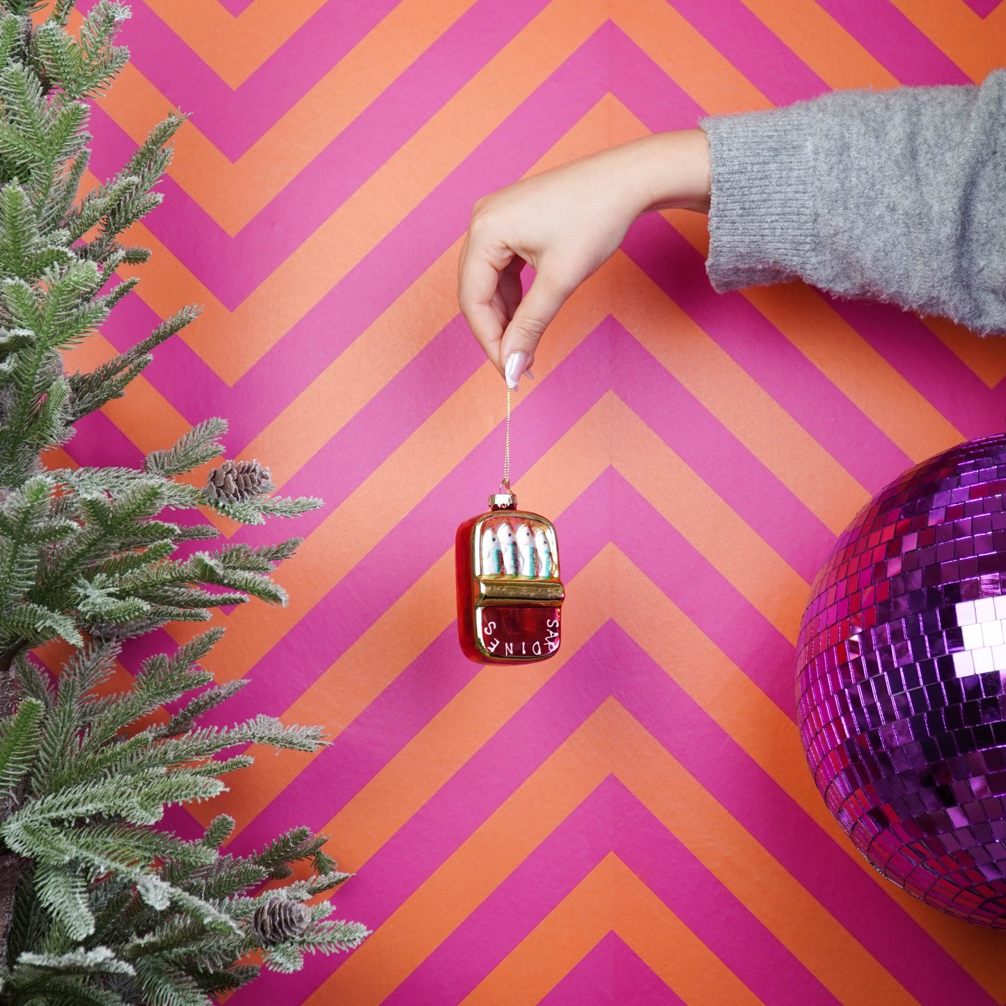 Xmas Hanger - Sardines - Glass - 8x3,5x10cm