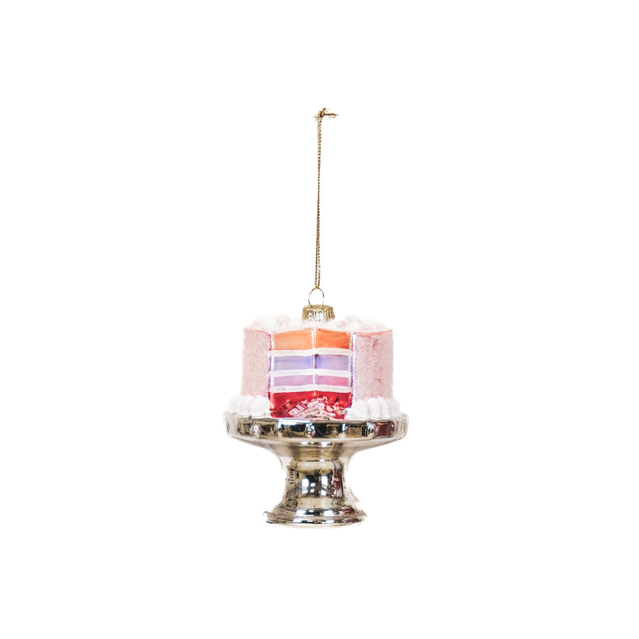 Xmas Hanger - Pie - Glass - Pink - 9x11cm