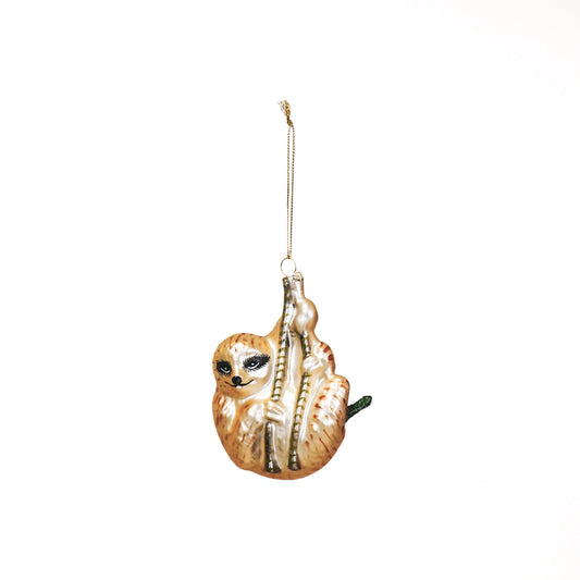 Xmas Hanger - Sloth - Glass - Yellow - 9x5x11cm