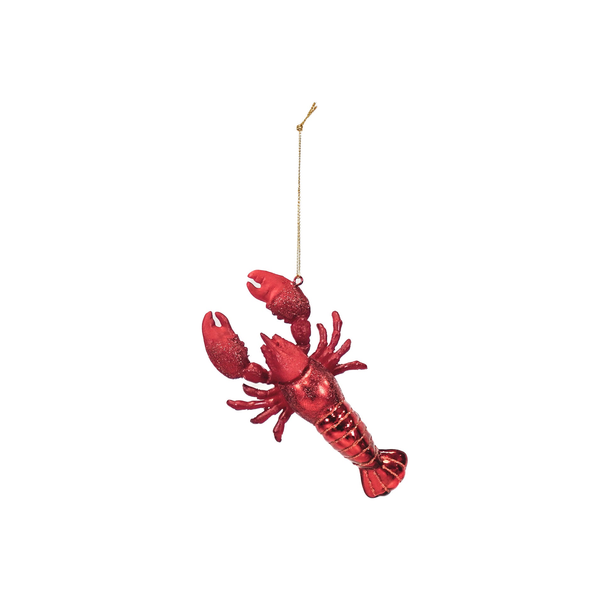 Christmas Decoration -  Christmas Hanger - Lobster  - Red -  Glass - 7,5x2,5x13cm