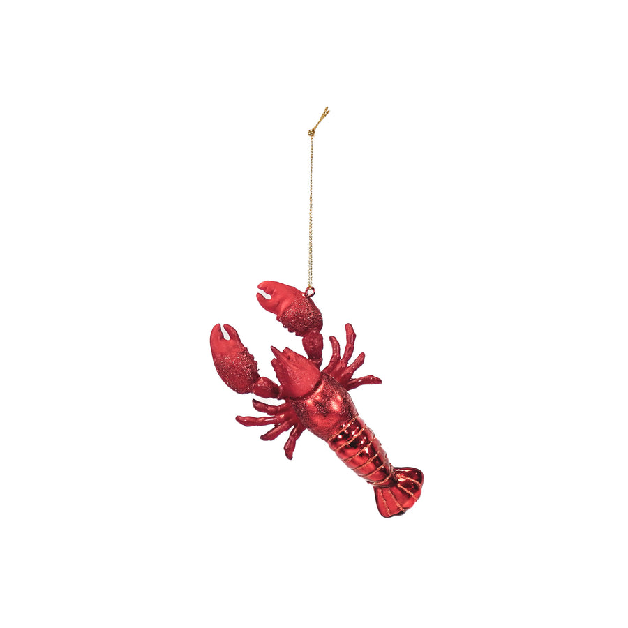 Christmas Decoration -  Christmas Hanger - Lobster  - Red -  Glass - 7,5x2,5x13cm