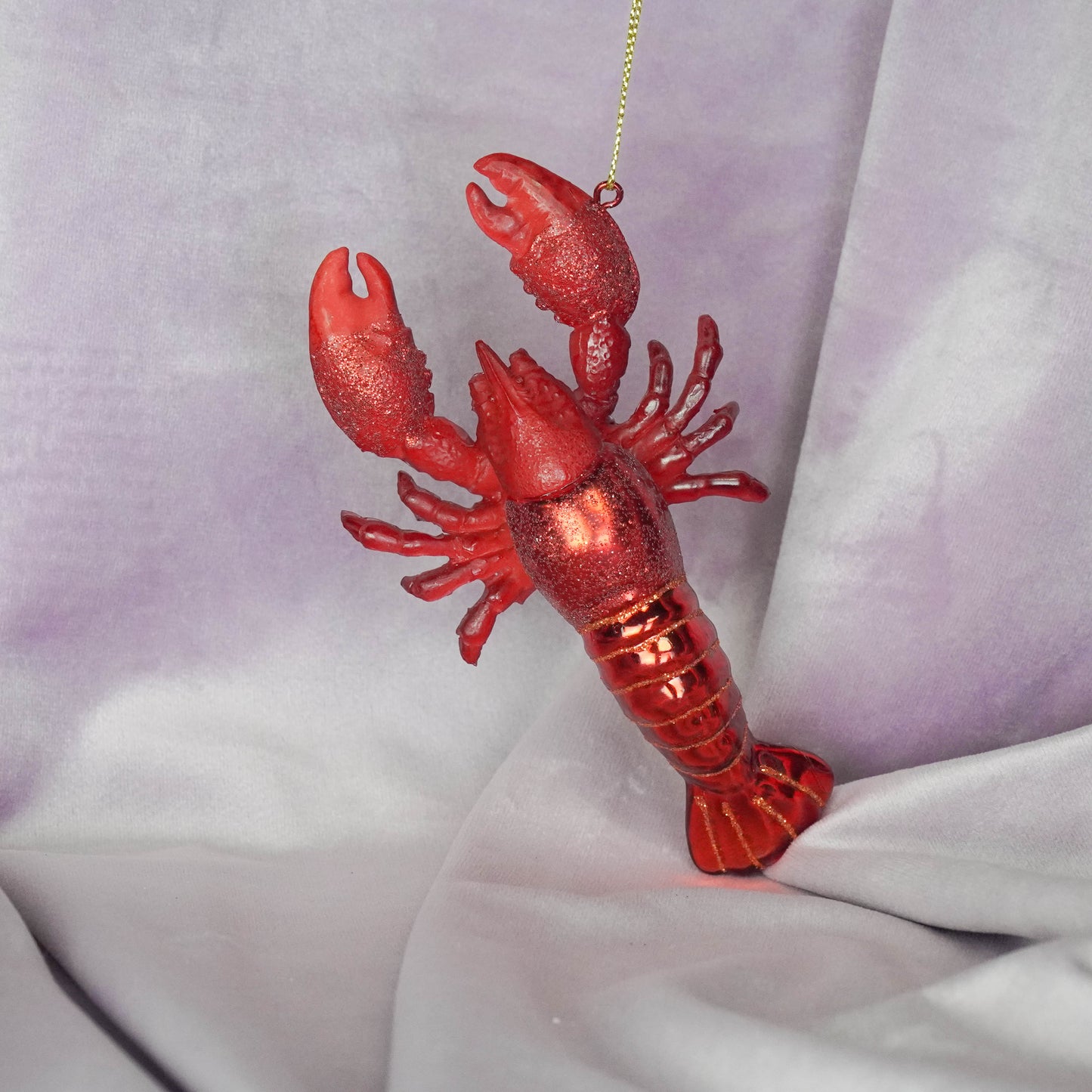 Christmas Decoration -  Christmas Hanger - Lobster  - Red -  Glass - 7,5x2,5x13cm