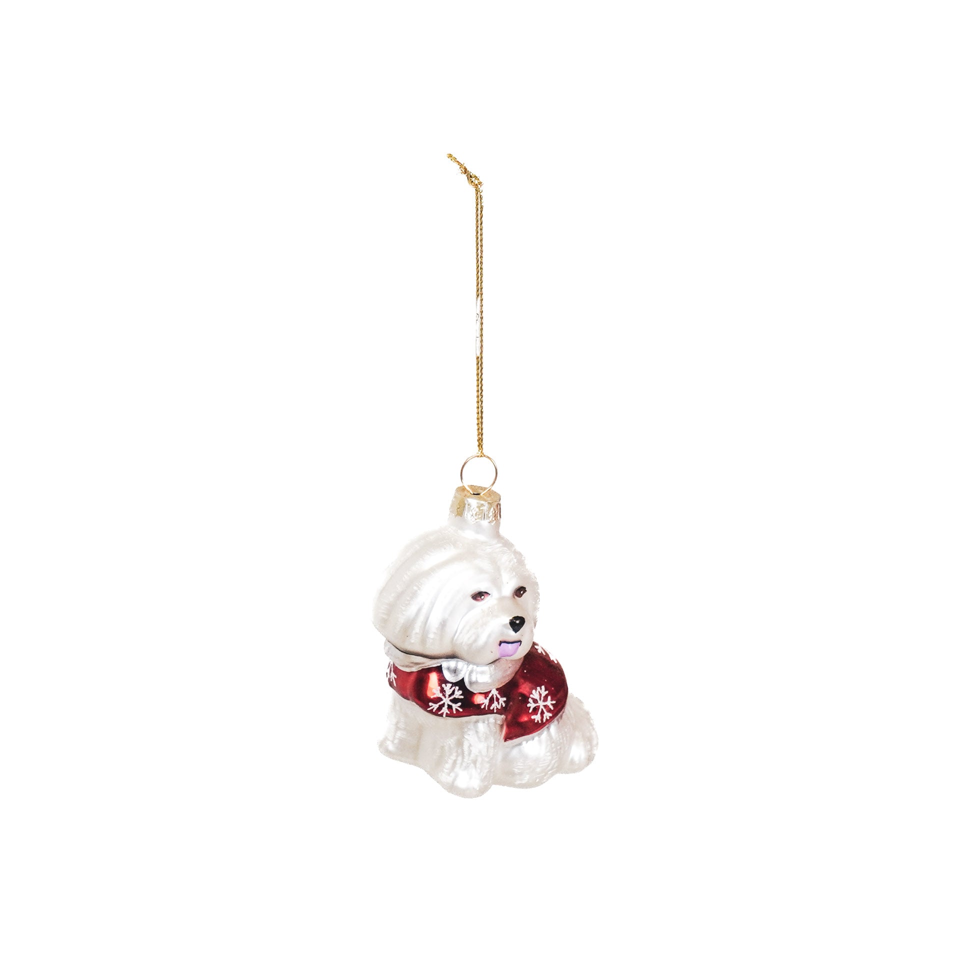 Xmas Hanger - Dog Shih Tzu - Glass - White - 7x4,5x7,5cm