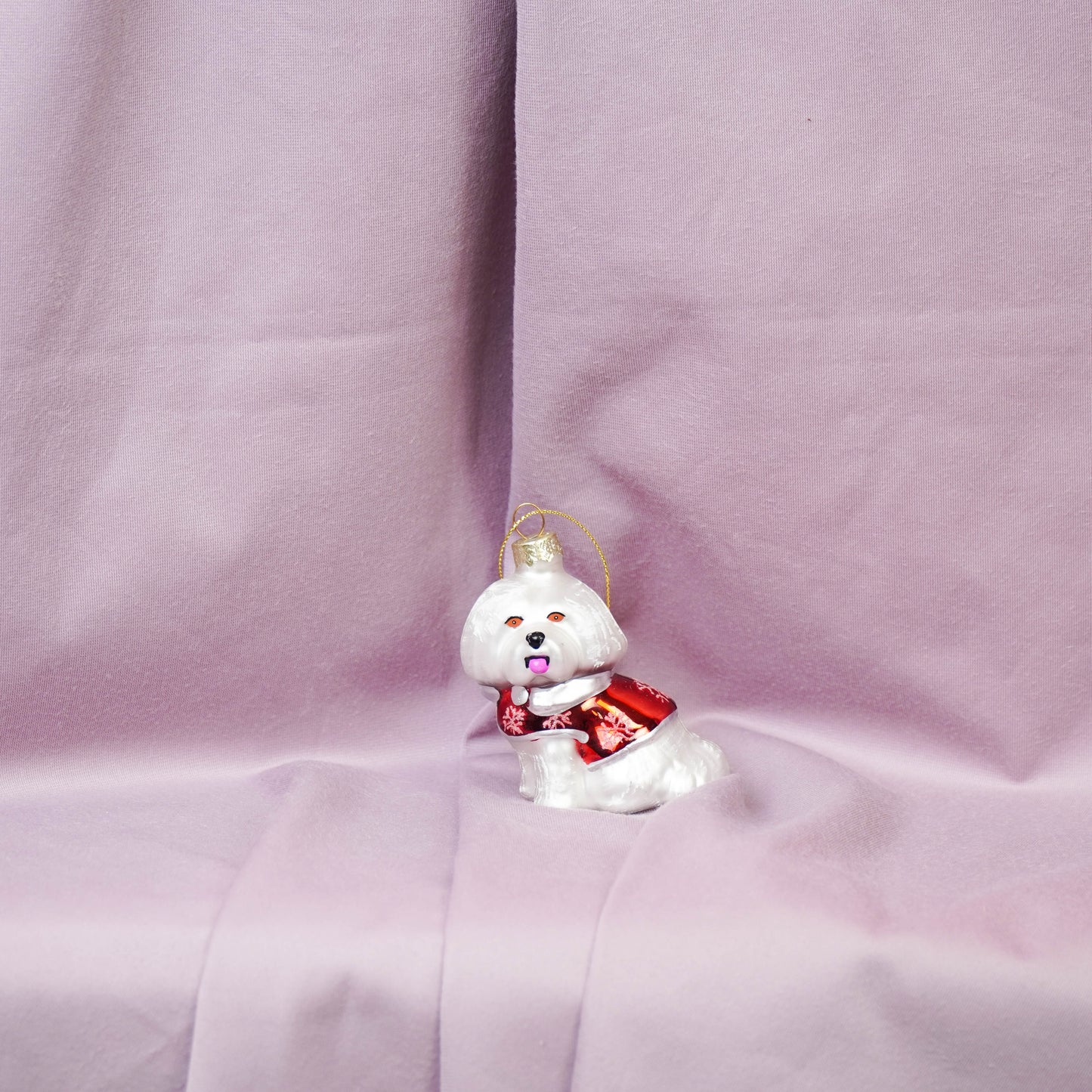 Xmas Hanger - Dog - Glass - White - 7x4,5x7,5cm