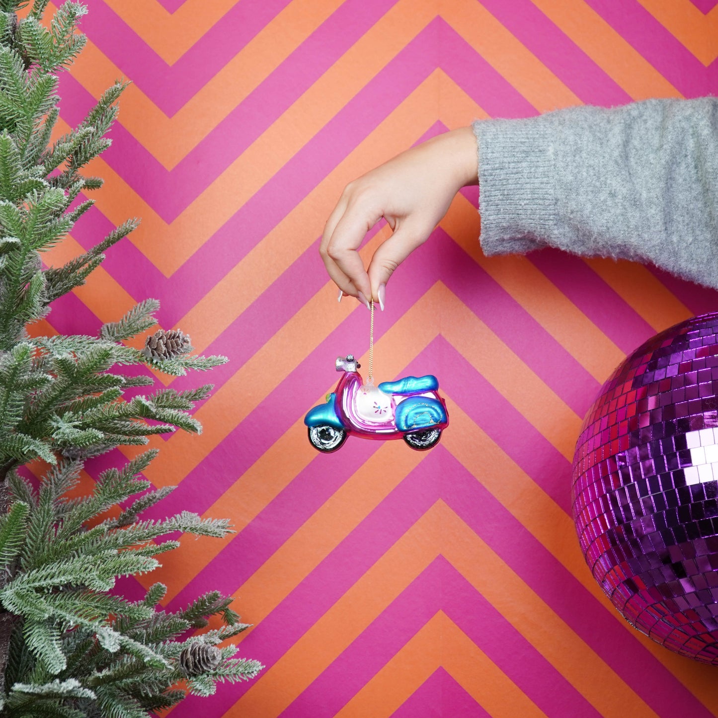 Xmas Hanger - Scooter - Glass - 11,5x5x8cm