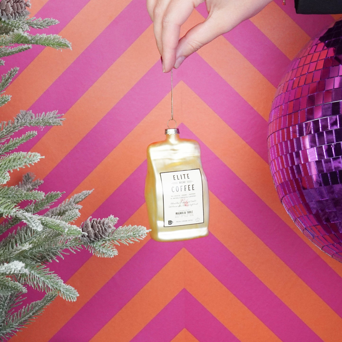 Xmas Hanger - Coffee Beans - Glass - 6x5x11,5cm