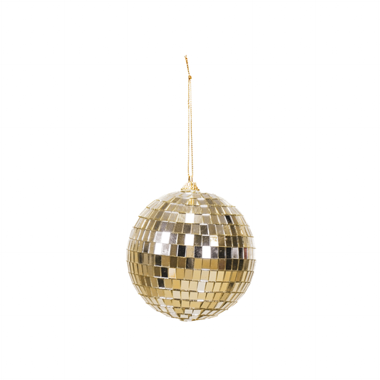 Xmas- Ornament - Disco Ball - Glass - Gold - 10x10x10cm