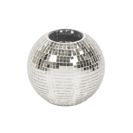 Candle holder - Tealight - Disco - Glass - Silver - 12x10cm