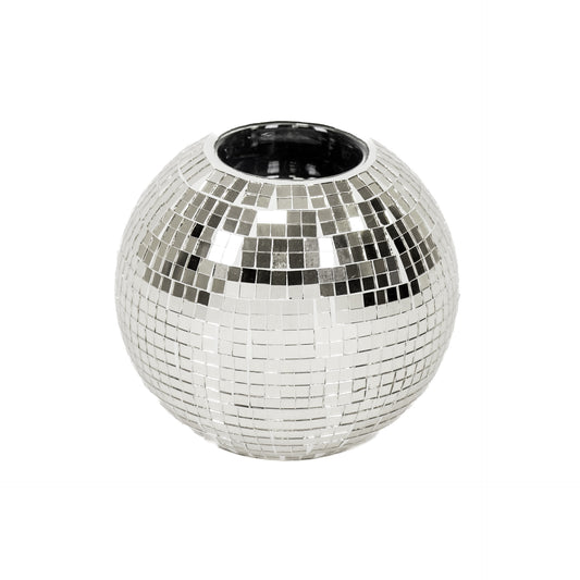Candle holder - Tealight - Disco - Glass - Silver - 10x8cm