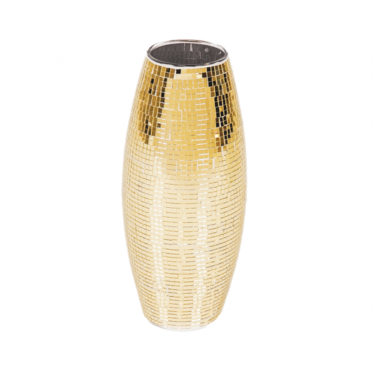 Vase - Disco - Glass - Gold - 12,5x12,5x30cm