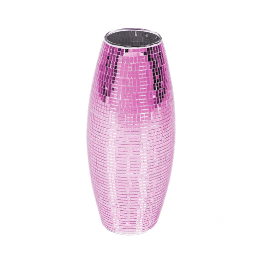 Vase - Disco - Glass - Pink - 12,5x12,5x30cm