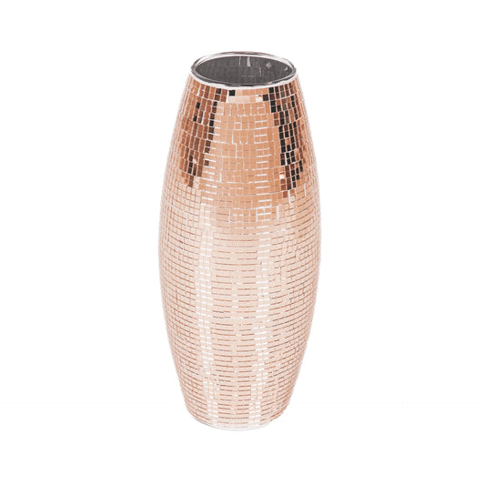 Vase - Disco - Glass - Rose Gold - 12,5x12,5x30cm