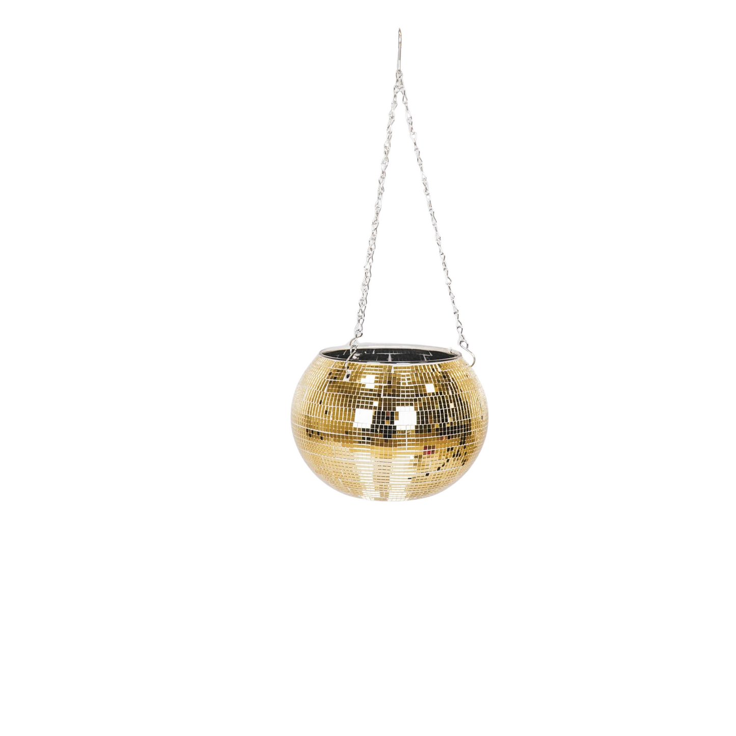 Hanging Plant Pot - Disco - Glass - Gold - 20x20x20cm