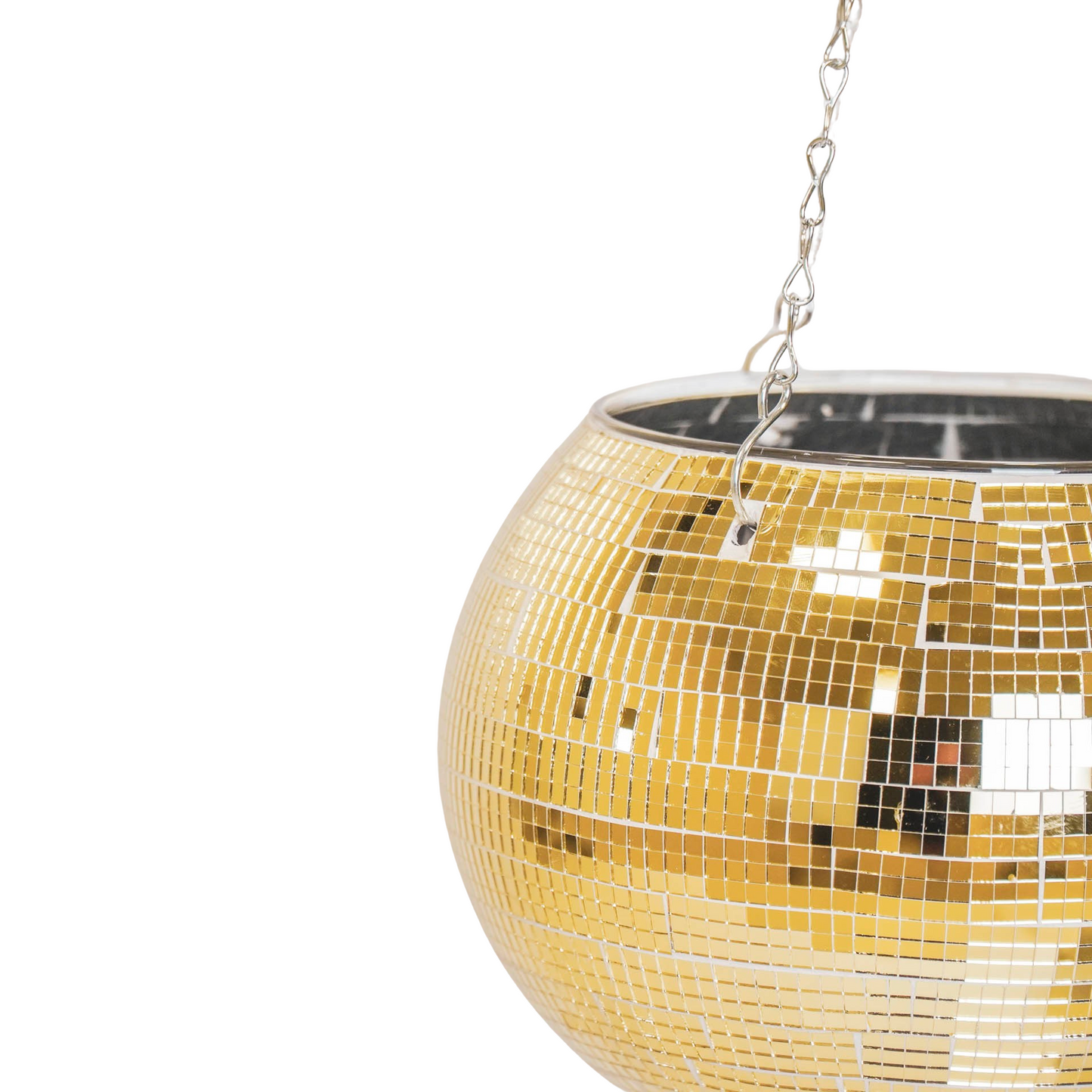 Hanging Plant Pot - Disco - Glass - Gold - 20x20x20cm