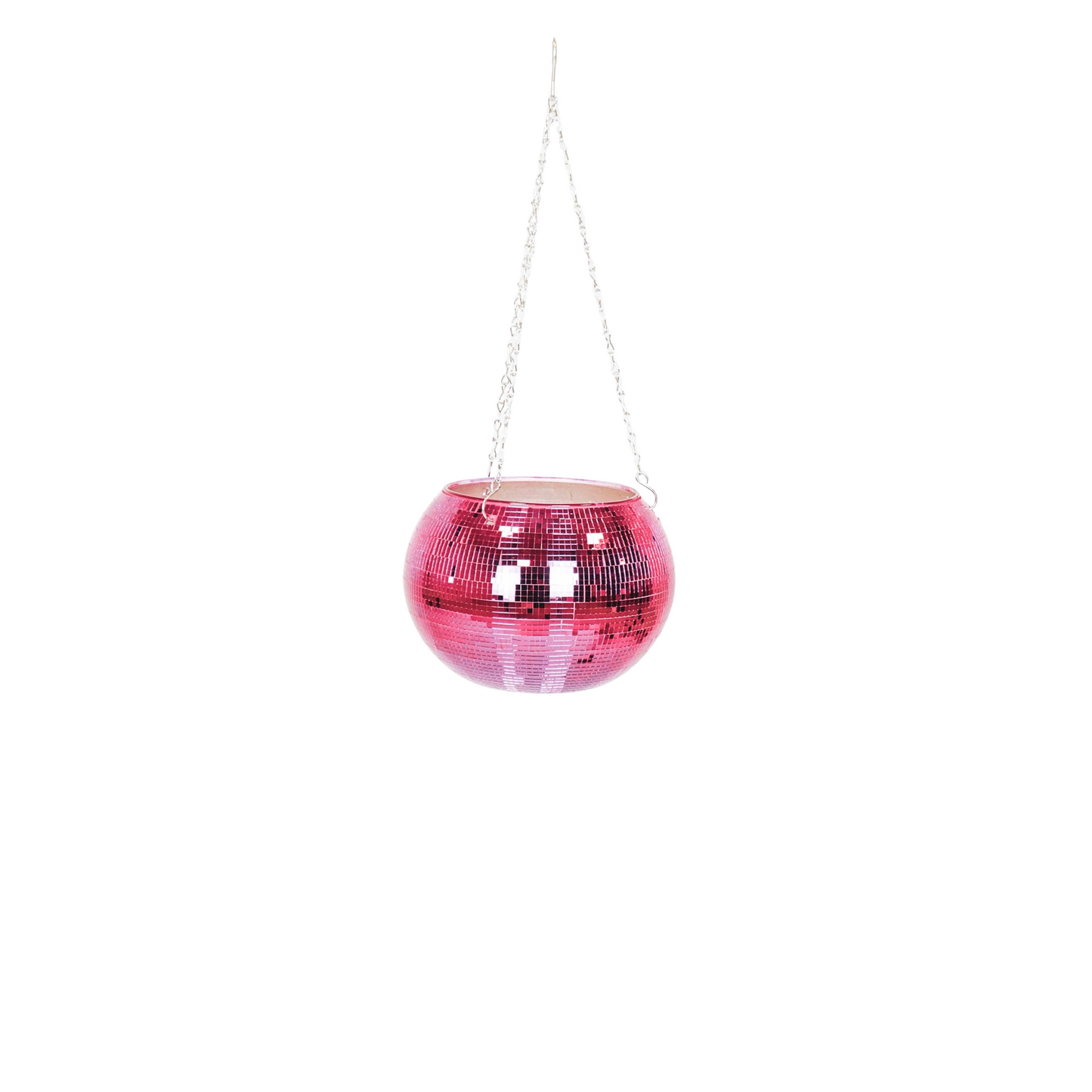 Hanging Plant Pot - Disco - Glass - Pink - 20x20x20cm