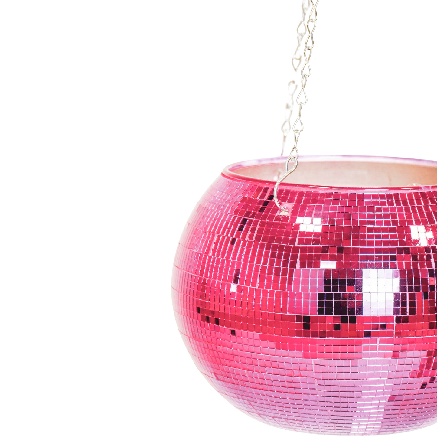 Hanging Plant Pot - Disco - Glass - Pink - 20x20x20cm