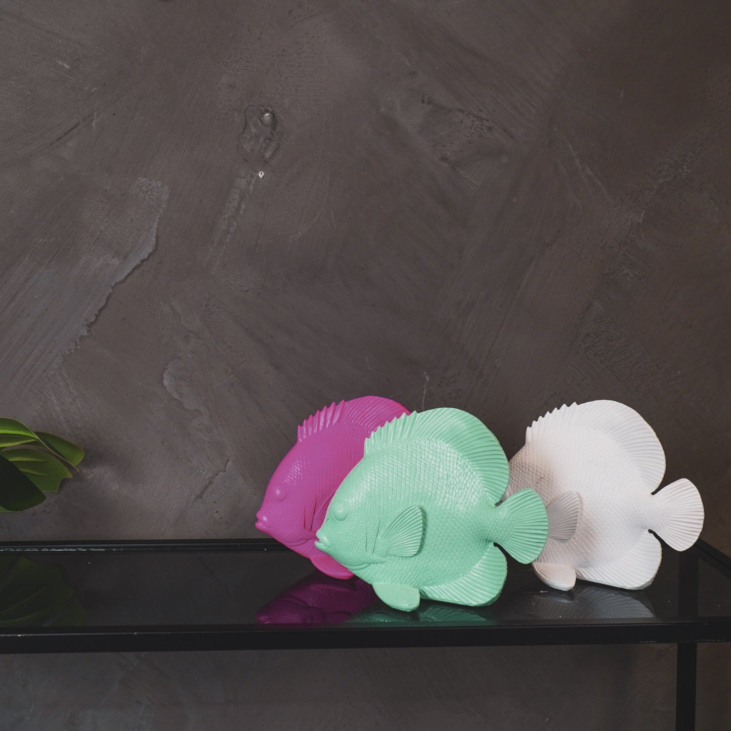 Ornament - Flat Fish - Polyresin - Pink - 19,5x10,5x16cm