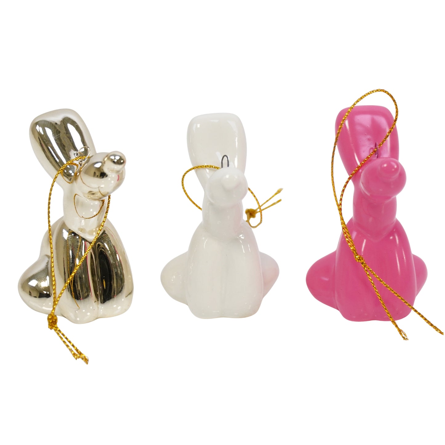 Ornament - Balloon Dog Hanger - Ceramics - Pink -5,5x6,5cm