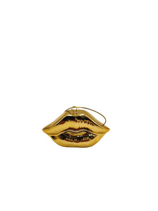 Xmas hanger - Lip - Ceramics - Gold - 6,5x2x4cm