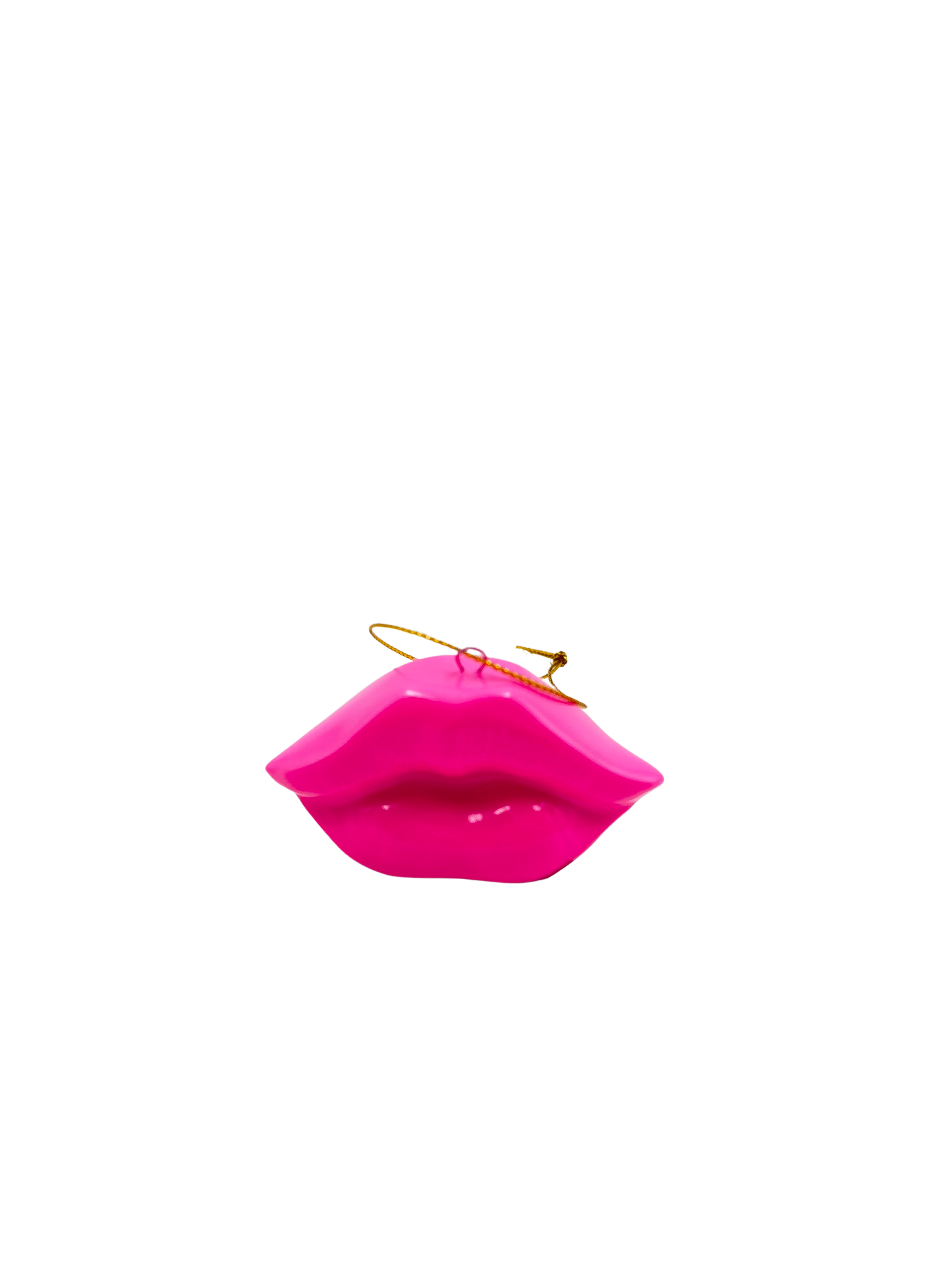 Xmas hanger - Lip - Ceramics - Neon Pink - 6,5x2x4cm